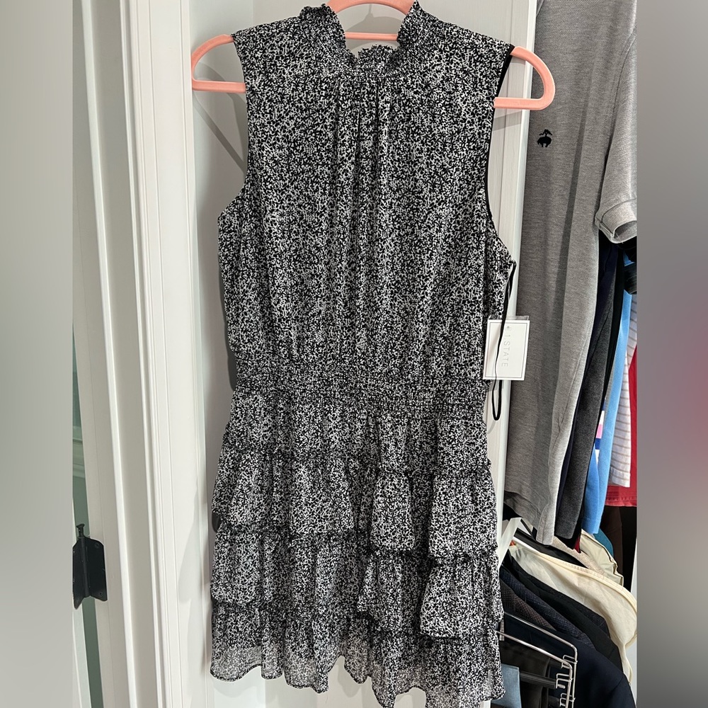 1.State smocked neck dress